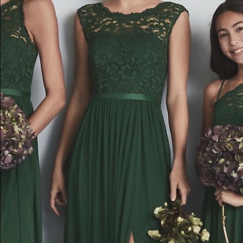 David’s Bridal Forest Green Bridesmaid Dress